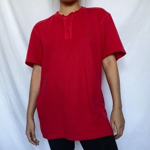 [SOLD] Lacoste Red Henley T-Shirt